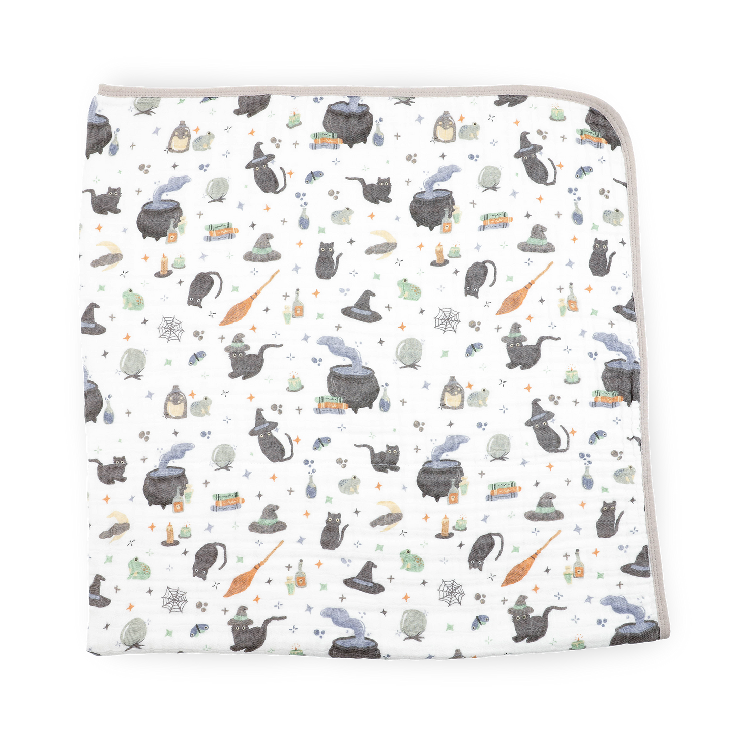 Original Cotton Muslin Quilt - Cats and Cauldrons