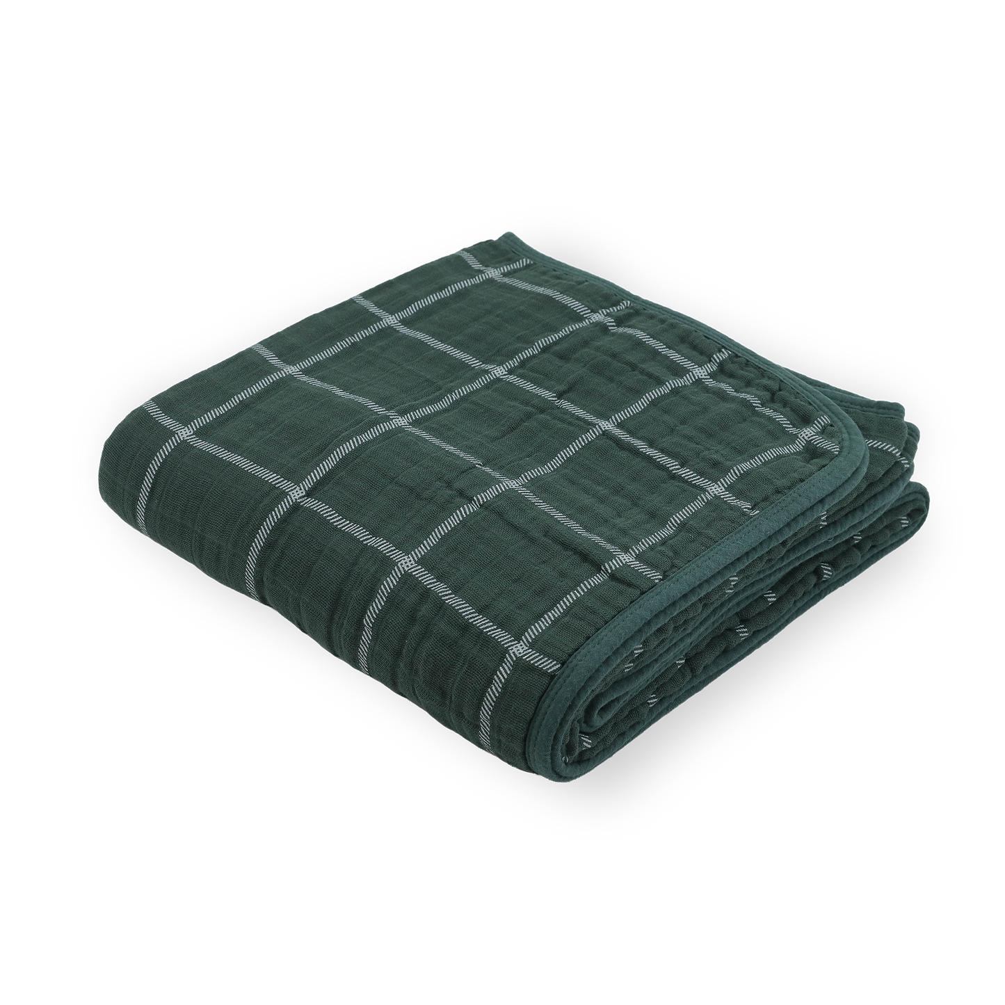 Original Cotton Muslin Quilt - Evergreen Plaid