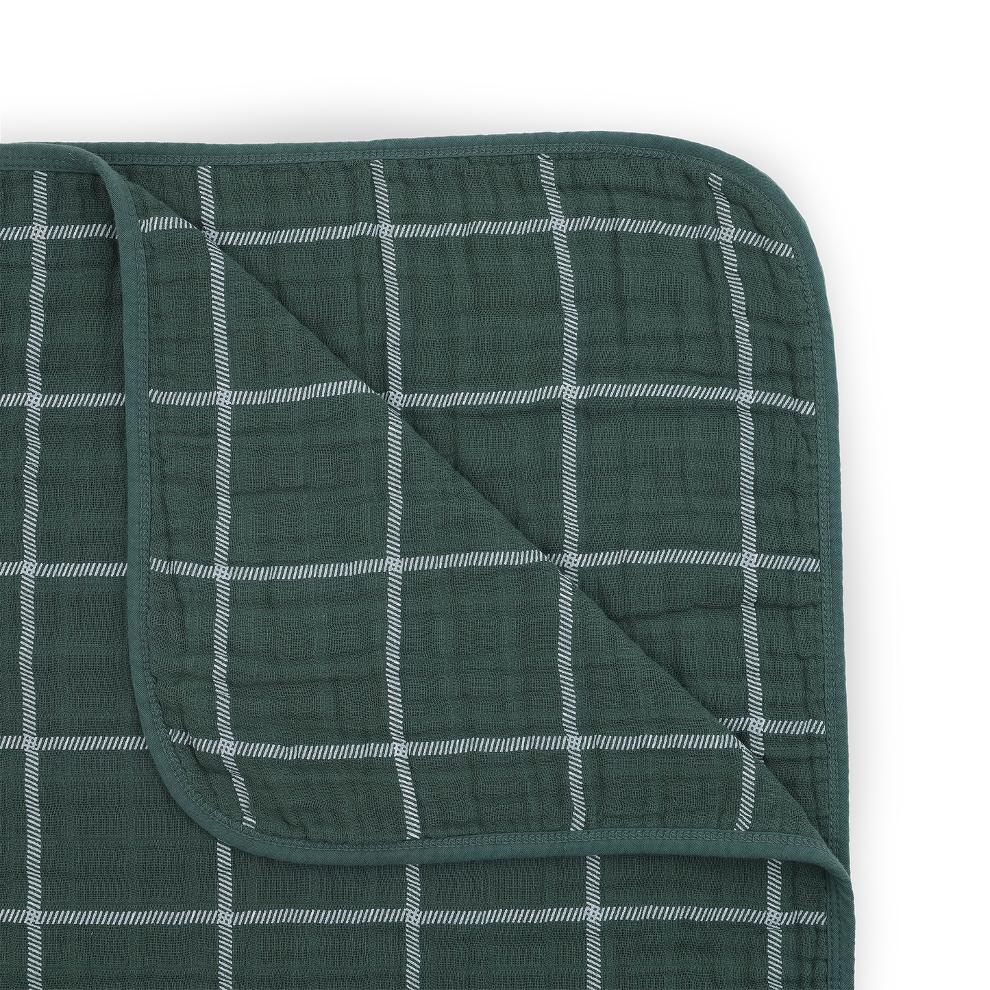 Original Cotton Muslin Quilt - Evergreen Plaid