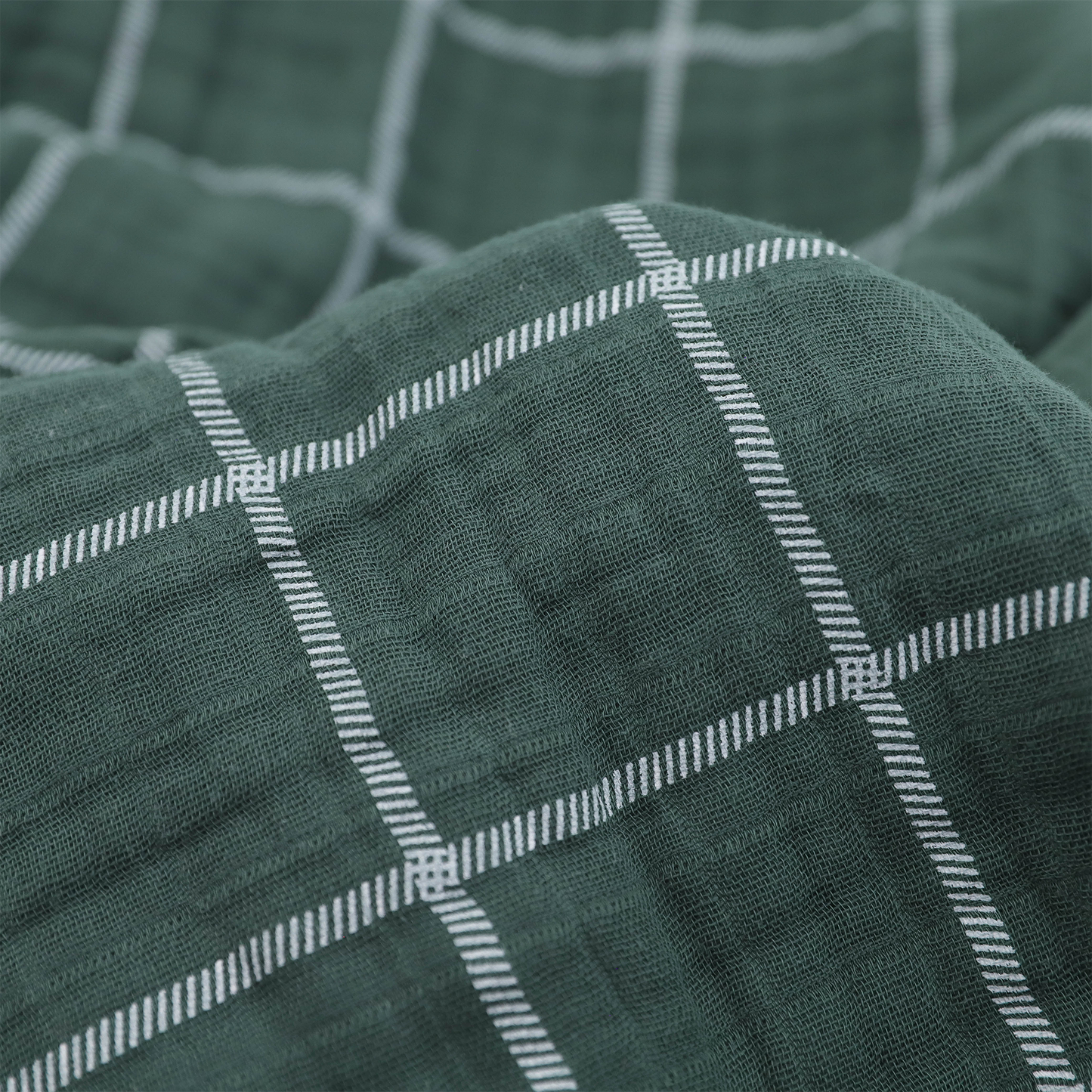 Original Cotton Muslin Quilt - Evergreen Plaid