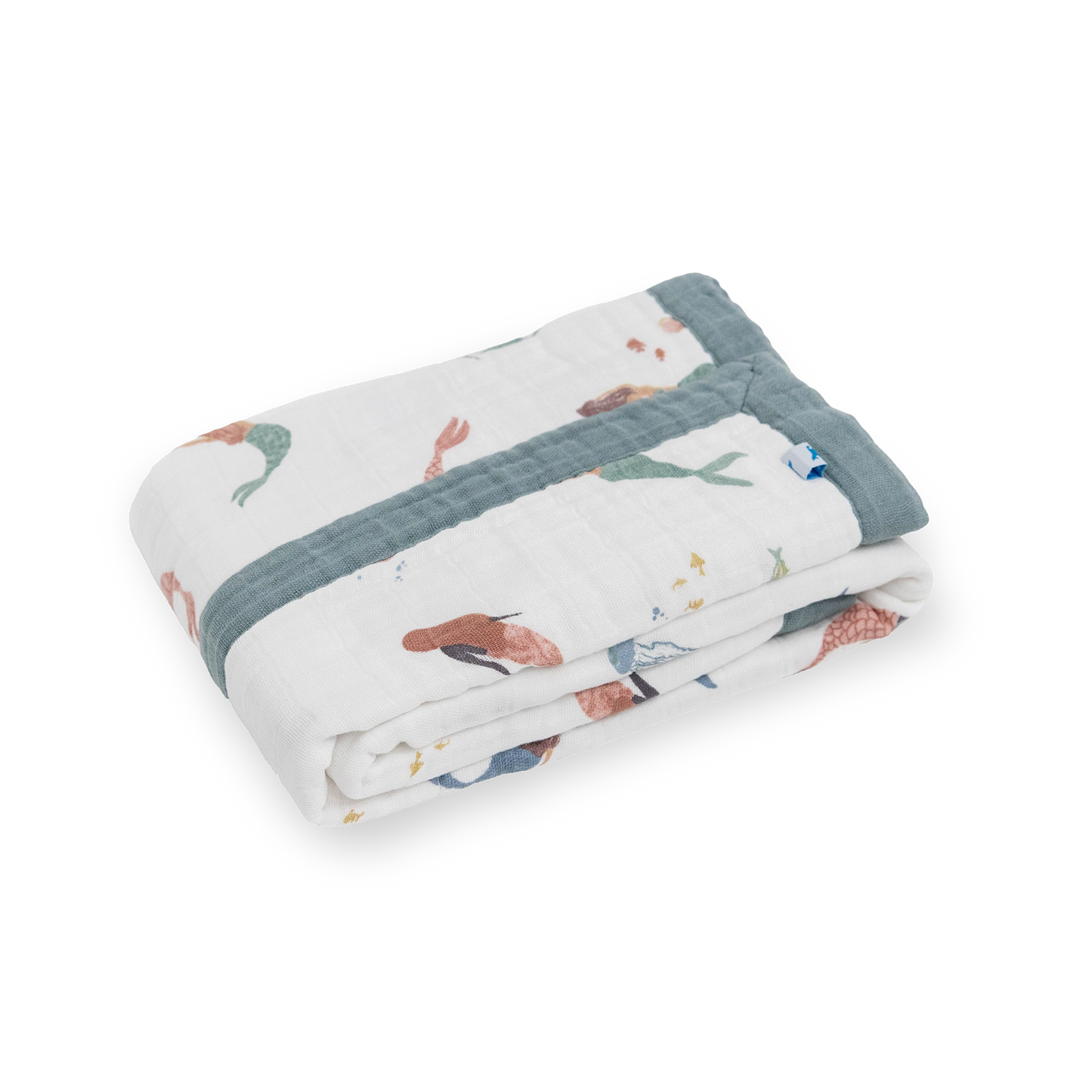 Cotton Muslin Baby Quilt - Mermaids