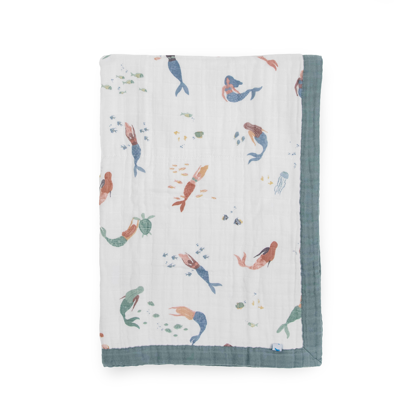 Cotton Muslin Baby Quilt - Mermaids